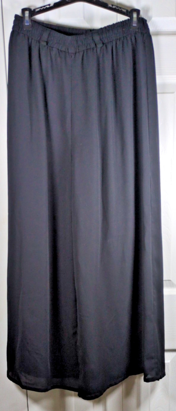 Vintage Norton McNaughton Pants Womens 10 Black Wide Leg Flowy Palazzo MADE USA